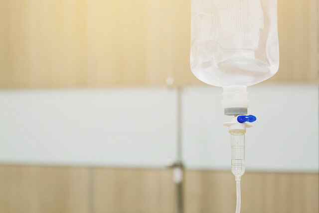 IV saline drip setup for hydration therapy in Hot Springs medical spa
