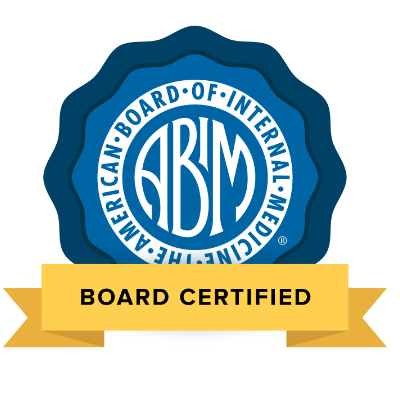 ABIM Board Certified badge for Dr. John Mark Pabona